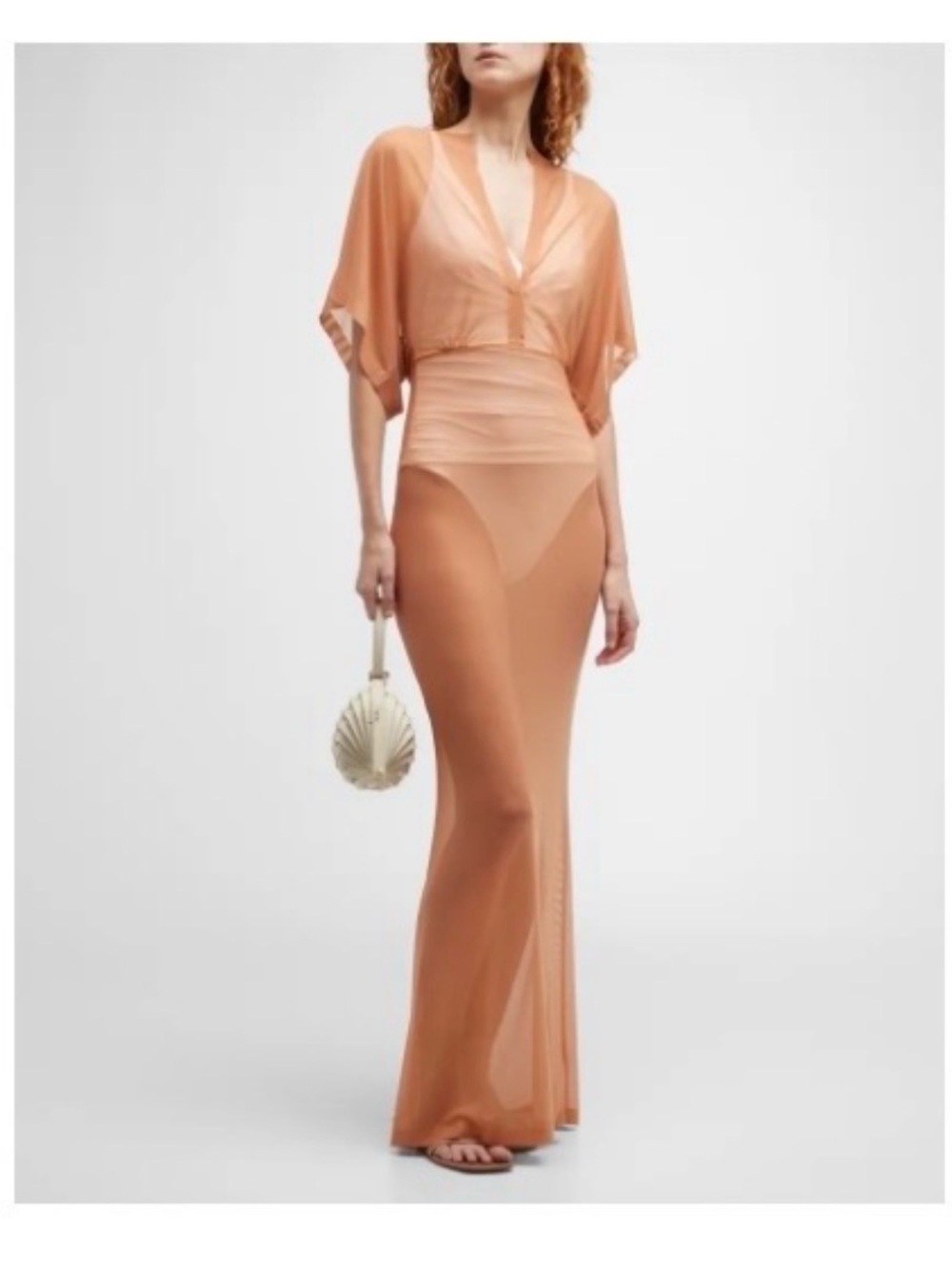 Norma Kamali Sheer Obie Maxi Dress  Small